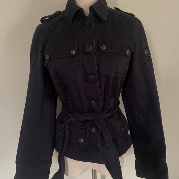 [J. Crew] Navy 100% Cotton Military Style Jacket Sz: XS - Picture 2 of 6